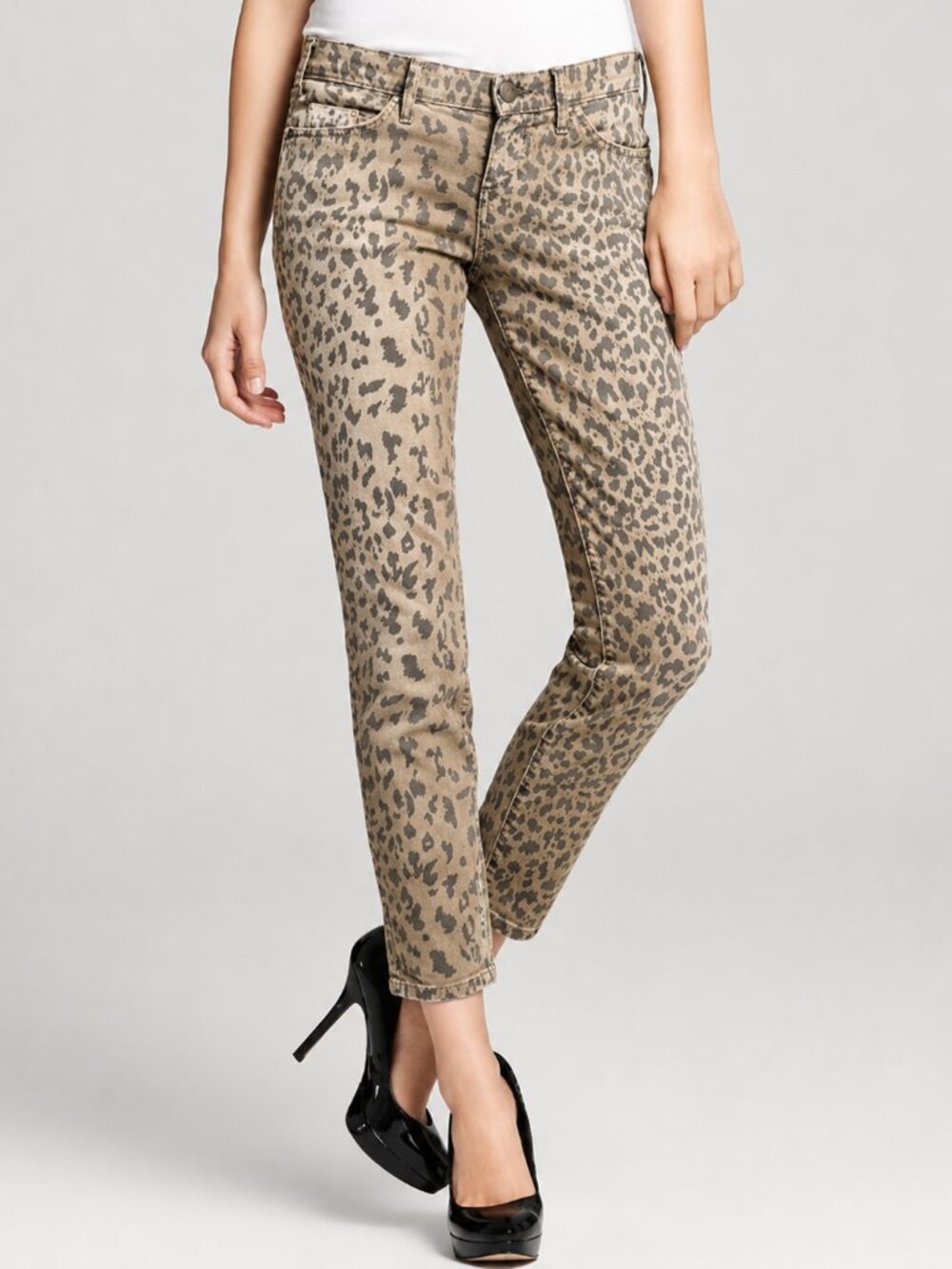Current/Elliot‎ The Stiletto Cigarette Camel Leopard Jeans SZ 27